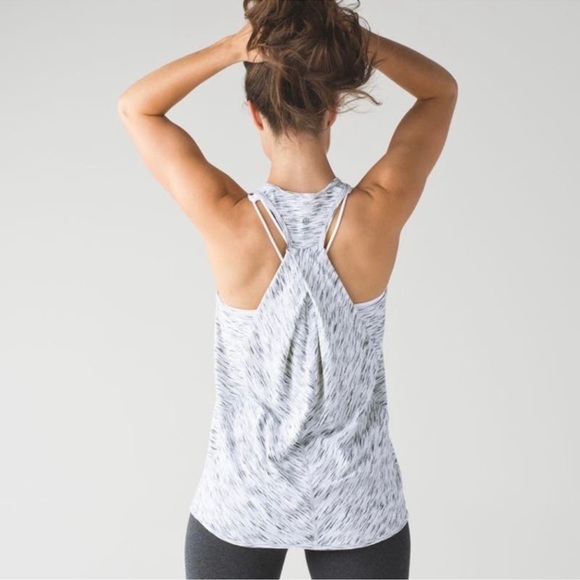 lululemon Essential Tank Tiger Space Dye Black White Women 6 - Picture 5 of 5